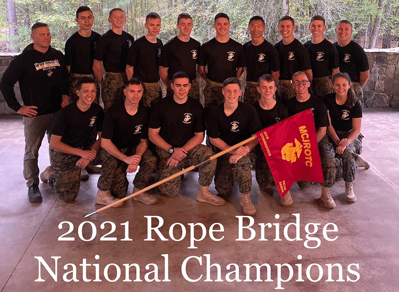 One-Rope Bridge at JROTC Raider National Championship